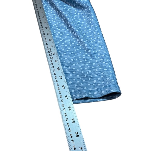 GAPFIT Blue White Polka Dot Blackout Print 7/8 Leggings 2 Leg, 1 Waist Pockets L - Picture 8 of 12